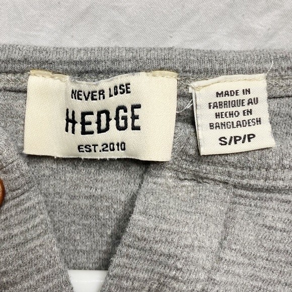 Never Lose HEDGE Long Sleeve Ribbed Henley Cotton Blend Minimalist Size Small - Picture 4 of 8